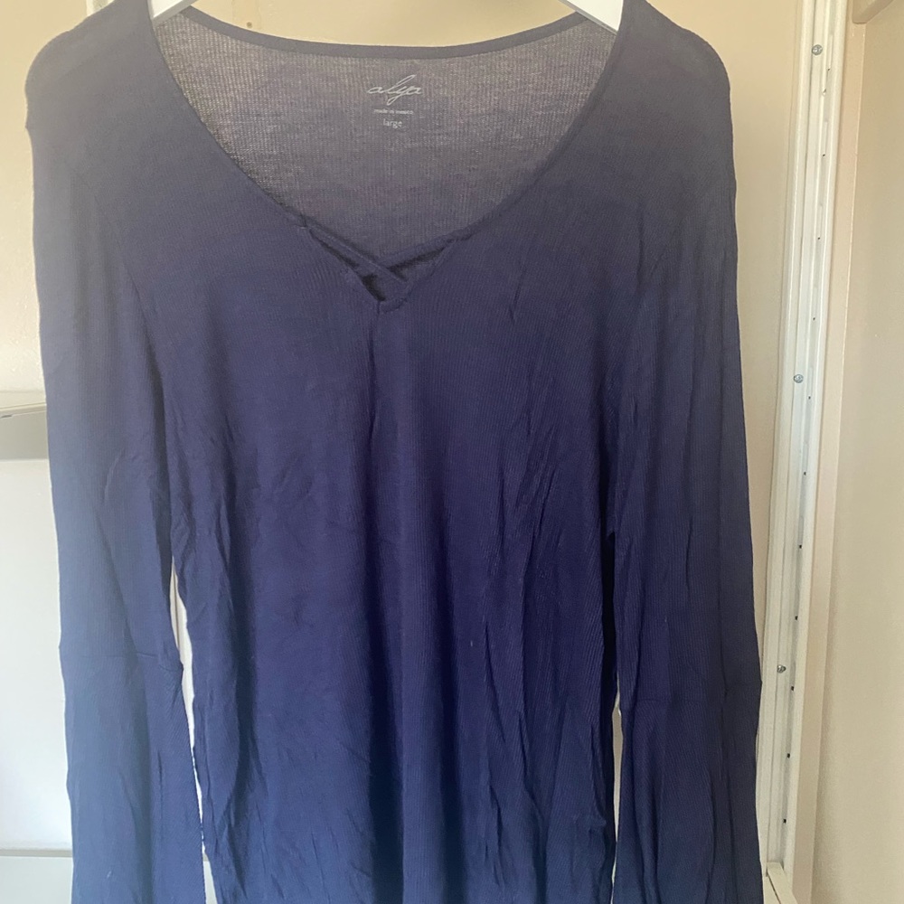 Bell-Sleeve, Blue Women’s Top